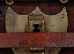 19th Century American Tooled Leather and Brass Stagecoach Trunk