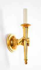 A Pair of Gilt Bronze Sconces in the Style of Andre Arbus