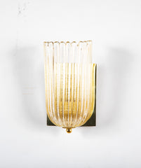 Mid-Century Pair of Barovier & Toso Murano Glass Wall Sconces