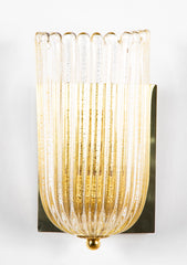 Mid-Century Pair of Barovier & Toso Murano Glass Wall Sconces