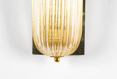 Mid-Century Pair of Barovier & Toso Murano Glass Wall Sconces