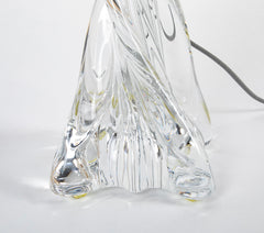 A Twisted Clear Glass Lamp by Daum