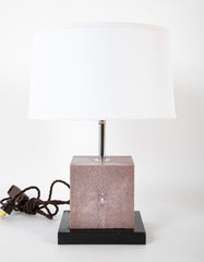 A Pair of 20th Century Shagreen Cube Lamps
