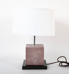 A Pair of 20th Century Shagreen Cube Lamps