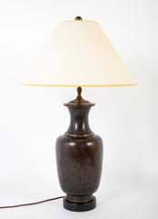 A Japanese Cloisonne Copper on Bronze Lamp