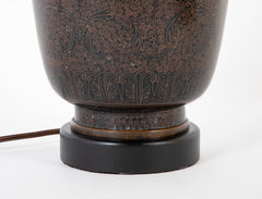 A Japanese Cloisonne Copper on Bronze Lamp