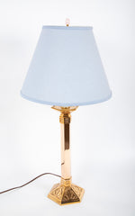 Solid Polished Brass Hexagonal Candlestick Now a Lamp    Six Available