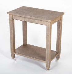 Mid-Century 2 Tier Linen Wrapped Table - Possibly Karl Springer