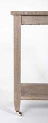 Mid-Century 2 Tier Linen Wrapped Table - Possibly Karl Springer