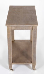 Mid-Century 2 Tier Linen Wrapped Table - Possibly Karl Springer