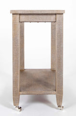 Mid-Century 2 Tier Linen Wrapped Table - Possibly Karl Springer