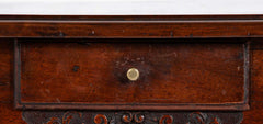 Louis XV Games Table with Four Drawers in Walnut with Cabriole Covered Legs