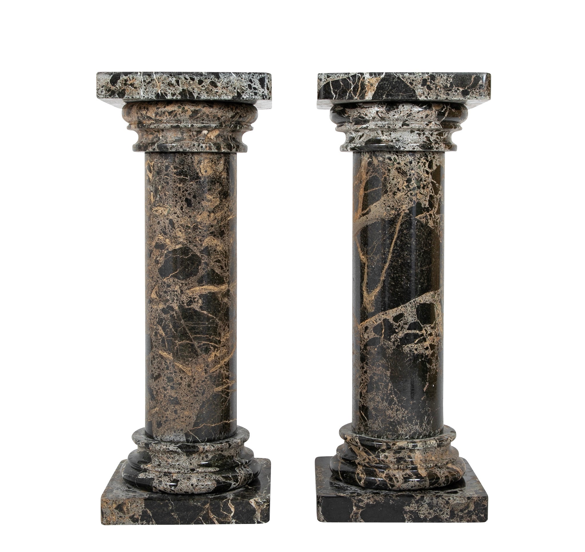 A Pair of Breccia Marble Italian Columns