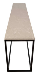 Contemporary American Steel Console Table with Fossilized Stone Top