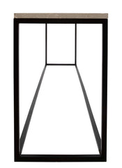 Contemporary American Steel Console Table with Fossilized Stone Top