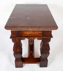 Oland Stone Top on Oak Wood Table Base