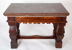 Oland Stone Top on Oak Wood Table Base