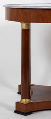 19th Century French Empire Marble Top Mahogany Center Table