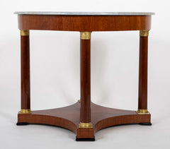 19th Century French Empire Marble Top Mahogany Center Table