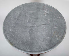 19th Century French Empire Marble Top Mahogany Center Table