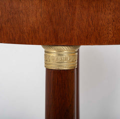 19th Century French Empire Marble Top Mahogany Center Table