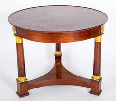 Rouge Griotte Marble- Top Gueridon Center Table with Gilt Bronze Fittings