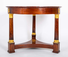 Rouge Griotte Marble- Top Gueridon Center Table with Gilt Bronze Fittings