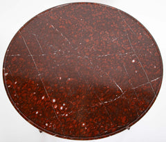Rouge Griotte Marble- Top Gueridon Center Table with Gilt Bronze Fittings