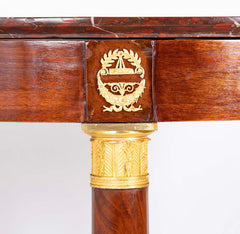 Rouge Griotte Marble- Top Gueridon Center Table with Gilt Bronze Fittings