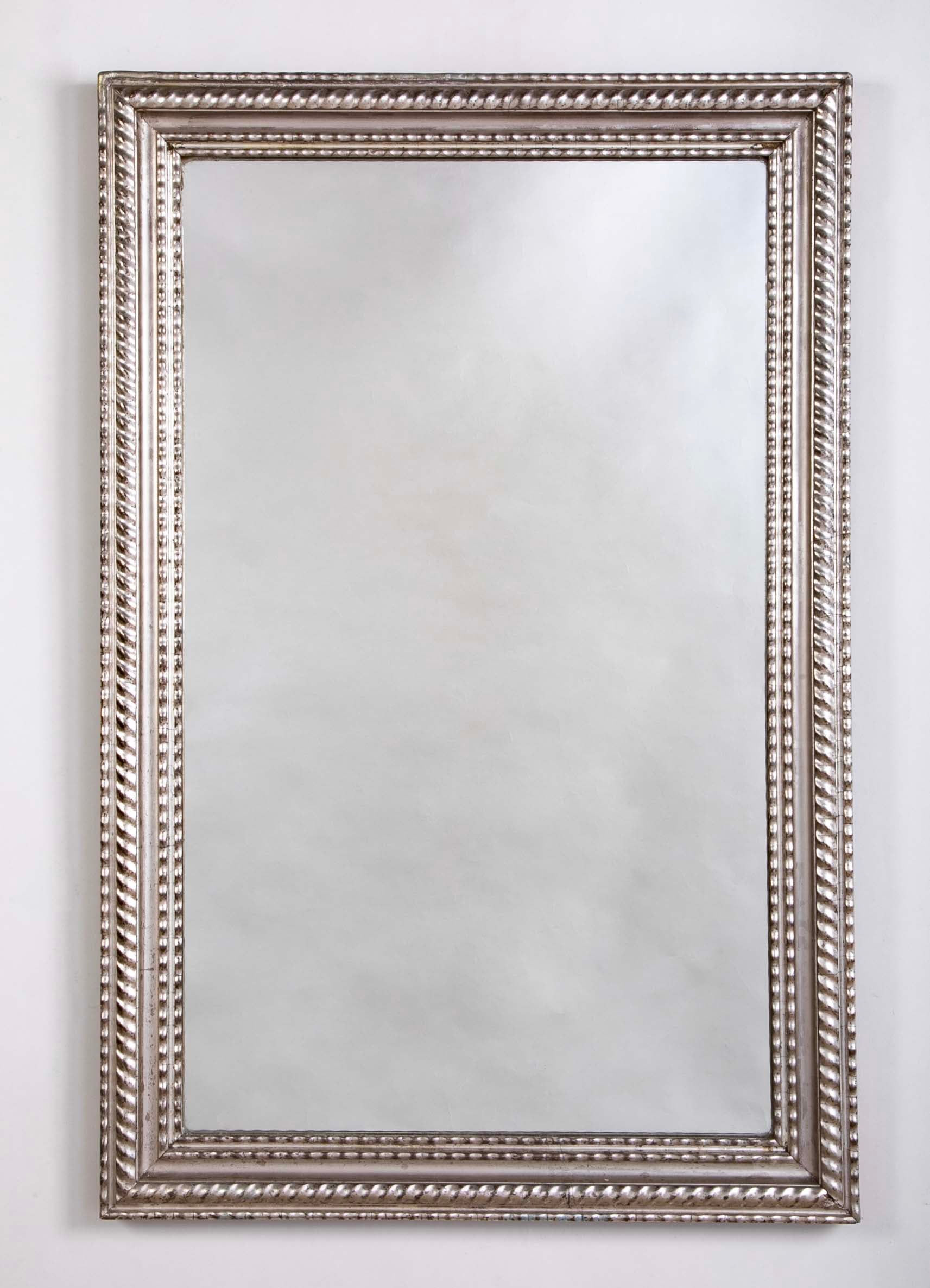 Louis Philippe Silver Covered Framed Mirror