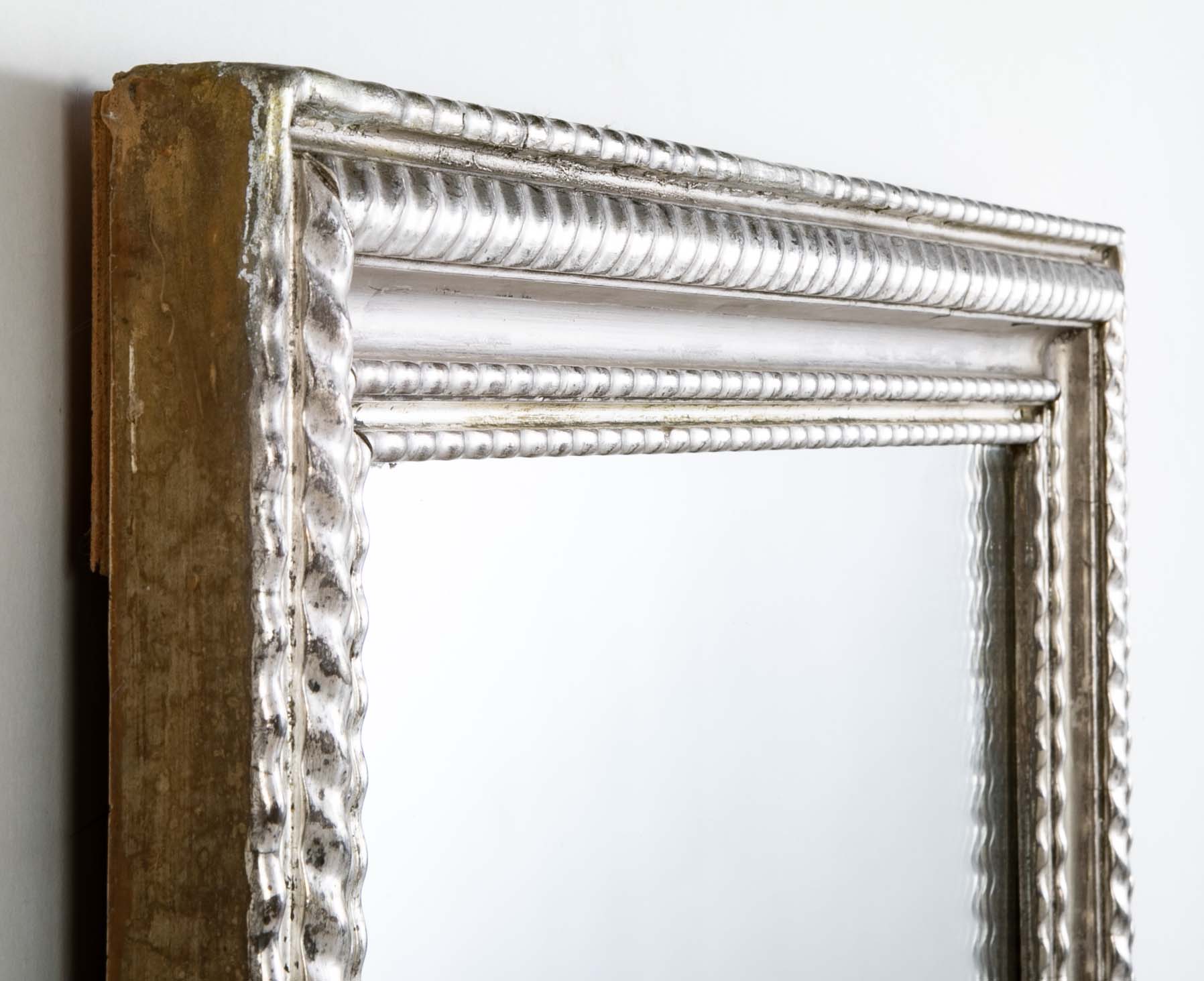 Louis Philippe Silver Covered Framed Mirror