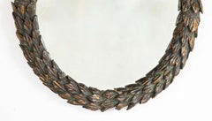 19th Century Carved & Painted Wreath Form Mirror