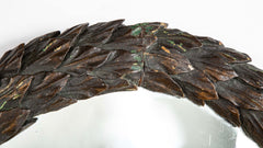 19th Century Carved & Painted Wreath Form Mirror