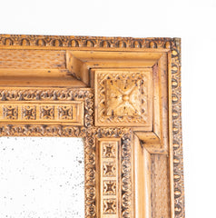 19th Century Baroque Carved Pine Mirror in the Dutch Tradition