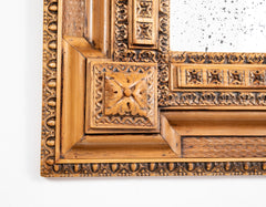 19th Century Baroque Carved Pine Mirror in the Dutch Tradition