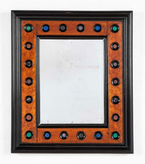 Ebonized Biedermeier Mirror Frame with Specimen Stone Inlays
