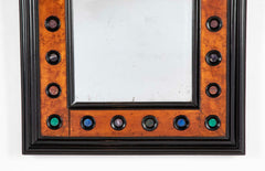 Ebonized Biedermeier Mirror Frame with Specimen Stone Inlays