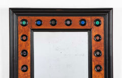 Ebonized Biedermeier Mirror Frame with Specimen Stone Inlays