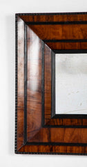 18th Century French Convex Mirror in Olive Wood Frame