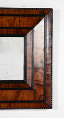 18th Century French Convex Mirror in Olive Wood Frame