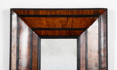 18th Century French Convex Mirror in Olive Wood Frame