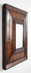 18th Century French Convex Mirror in Olive Wood Frame