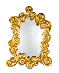 Jean Boggio ''Les Vagues'' Gold Plaster Mirror for Les Heritiers