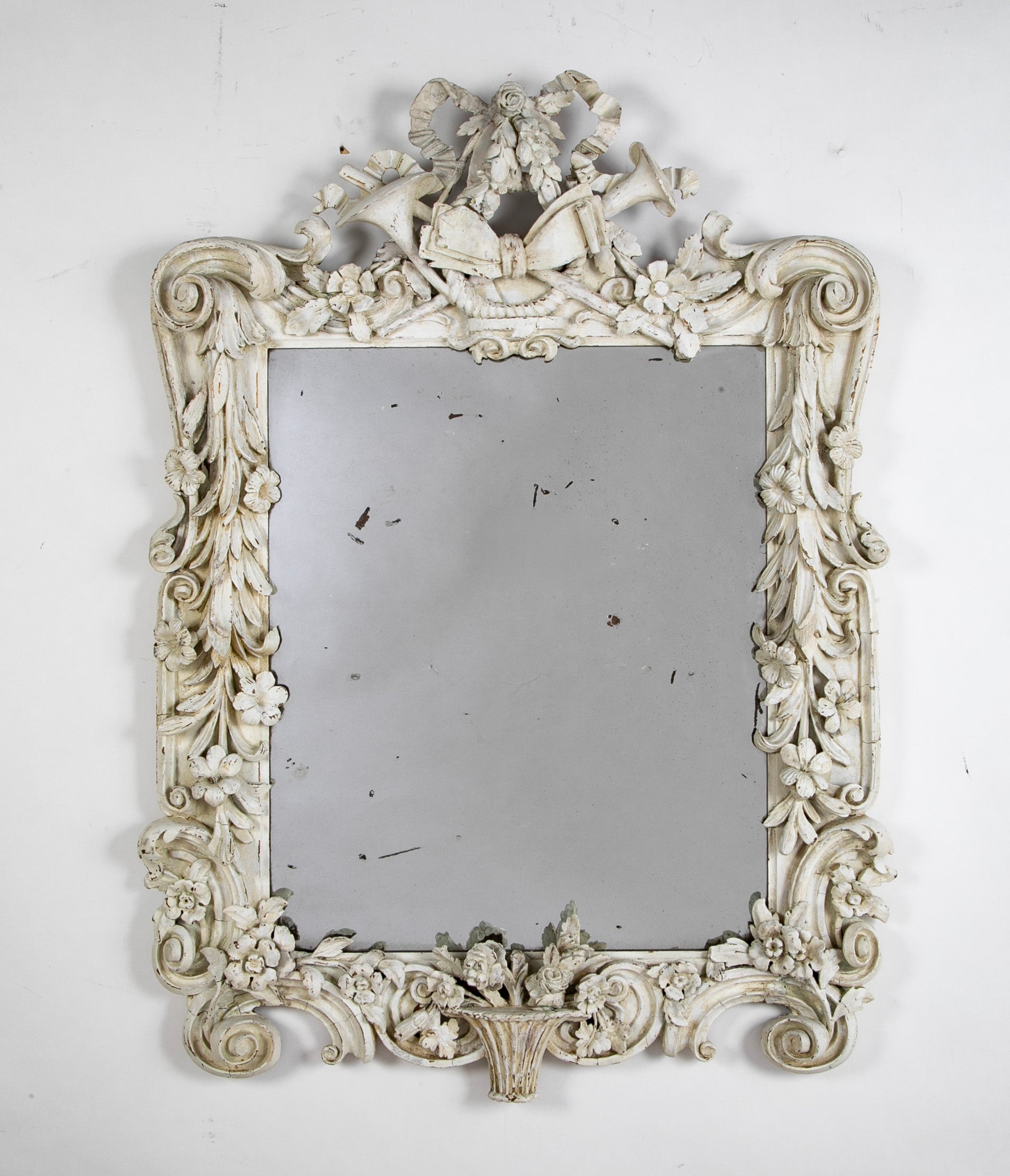 19th Century Carved & Gessoed French Pier Mirror