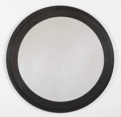 Laurence Montano Circular Mirror in Patinated Bronze Frame
