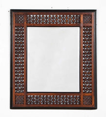 Mirror in Mashrabiya Work Stained Beech & Ebonized Wood Frame