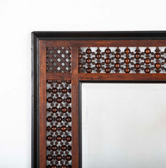 Mirror in Mashrabiya Work Stained Beech & Ebonized Wood Frame