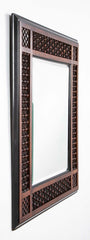 Mirror in Mashrabiya Work Stained Beech & Ebonized Wood Frame