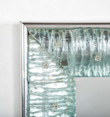 A Mid-Century Italian Segusa Nickel Plated Aluminum Framed Mirror