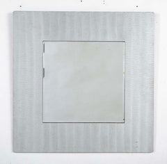 Lorenzo Burchiellaro (1933–2017)  Striae Aluminum Frame Mirror, c. 1970  Signed